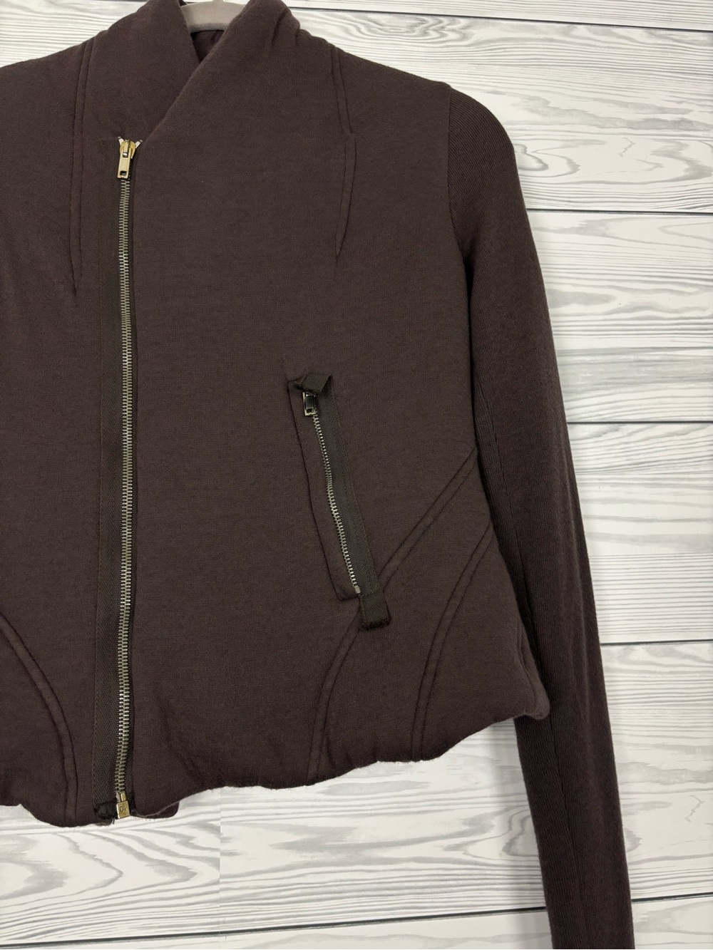 Rick Owens Lilies angora blend brown zippered jacket size 6 - Picture 6 of 16